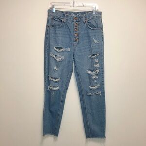 We the Free 28 Regular High Rise Distressed Destroyed Jeans